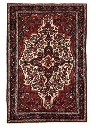 Hamadan Fine Matta 150X227 Svart/Mörkröd Ull, Persien/Iran
