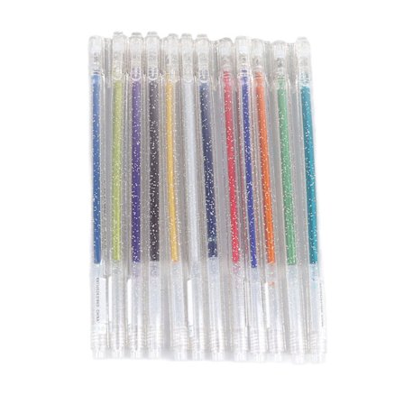 Metallisk Pensæt Vandtæt Farveskiftende Glitter Gel Penne til Tegning Doodling Scrapbog 12 stk