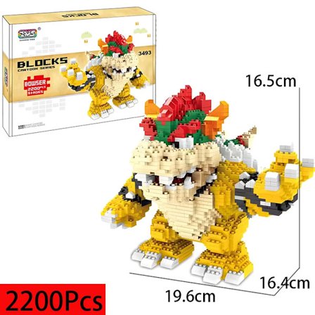 NYA Super Mario Bros Lega Mario Luigi Figur Byggklossar Tecknad Anime Yoshi Monterade Klossar Bowser Leksak För Barn Gåvor