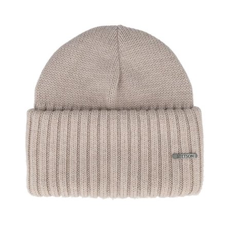 Stetson - Beige cuff Beanie - Beanie Merino Light Hazel Cuff @ Hatstore