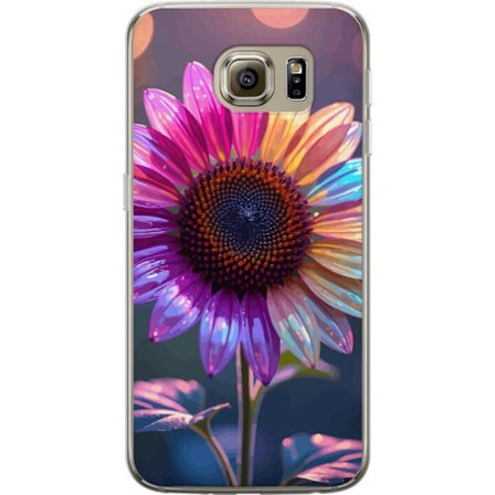 Kompatibelt Mobildeksel til Samsung Galaxy S6 Irideserende blomst med glitrende kronblad i rosa lilla og gull mot myk bokeh bakgrunn