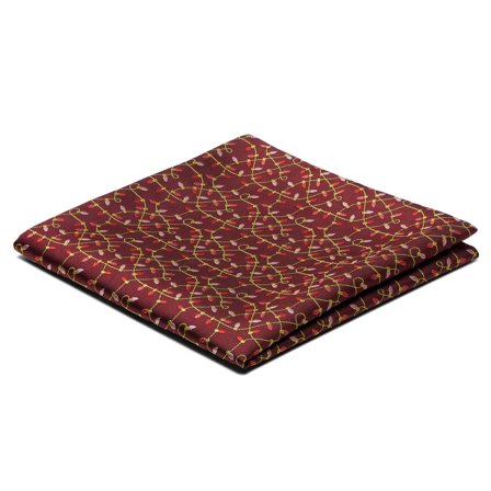 Batistă de buzunar vișinie cu luminițe de Crăciun pentru bărbați - Cravate de Crăciun