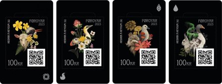 Færøerne - De fire årstider - 4 kryptofrimærker