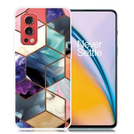 Marble design OnePlus Nord 2 5G cover - Farverig Terning-Flise Multicolor