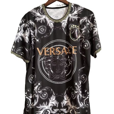 23-24 Italiensk träningsdräkt svart anpassad tröja träningsdräkt kortärmad tröja T-shirt