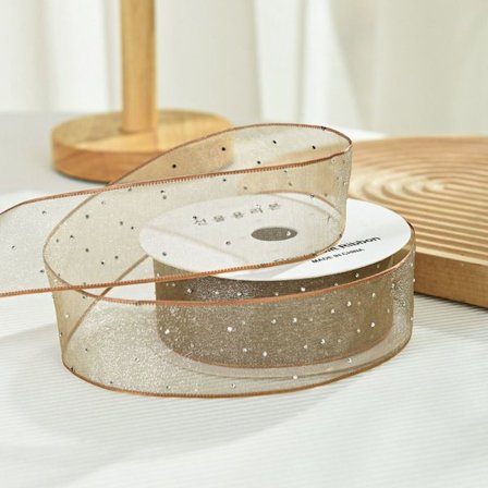 Organza Gaze Garn Bånd KHAKI