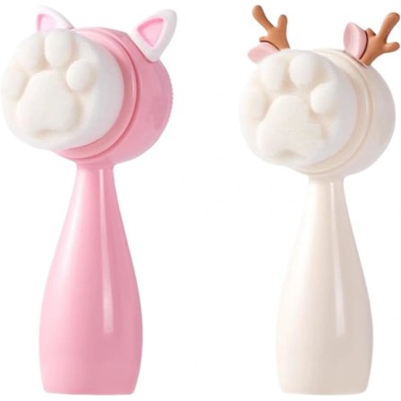 Dobbeltsidig silikonbørste med myke børstehår for rengjøring og eksfoliering med mykt håndtak B