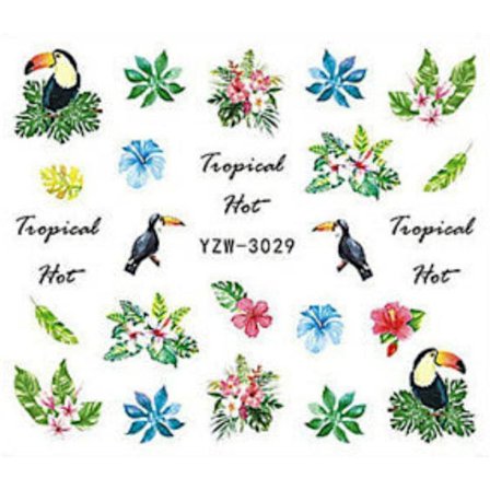 Vanddekaler - Tropisk - YZW-3029 - Til negle