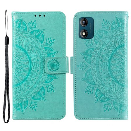 SKALO Motorola Moto E13 4G Mandala lompakkokotelo - Turkoosi