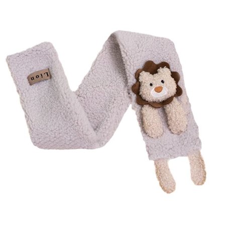 Lasten huivi Pehmeä lämmin neulottu kaula lämmitin Talvi Klassinen huivi Pojille Vaaleanharmaa KLB