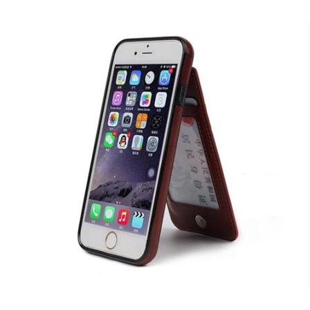 Iphone 6/6splus Stilrent Läderskal Med Plånbok/kortfack Röd