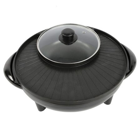 2-i-1 elektrisk panne, hot pot, BBQ, stekepanne, grill, kokekar