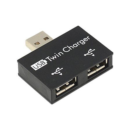 USB 2.0 hane till dubbel laddare Dubbel 2 portar USB splitter Hub Adapter Omvandlare Laddning USB kabelkontakt för bärbar dator Slitstark