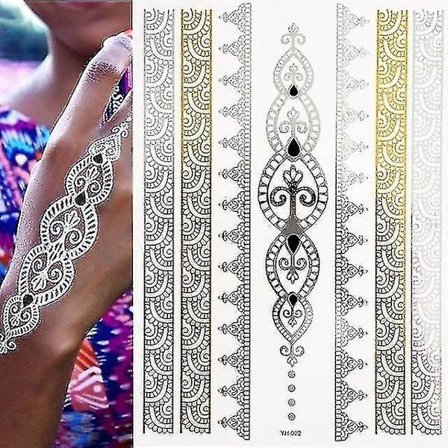 Flash Metallic Waterproof Tattoo Gold ,silver - Women Fashion Design Temporary