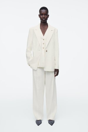 COS Frauen Elegante Leinenhose in Beige