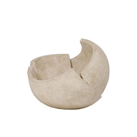 Dekorativ skål i harpiks, beige, 29,7x29,7x24 cm