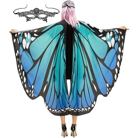 Butterfly Wings Kostym Vuxen Halloween Butterfly Cape