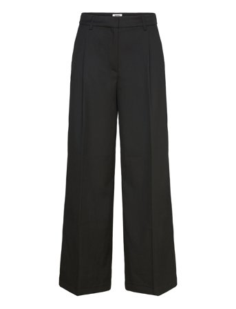Monki High Waisted Wide Leg Twill Trousers - Black - 38