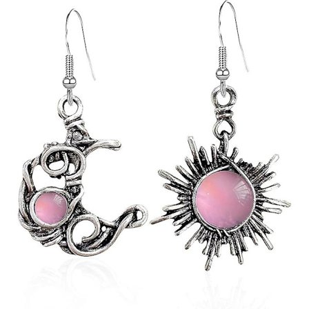 Bohemian Wind Retro Sol og Måne Ørepynt Månestein Asymmetrisk Sol og Måne Ørepynt