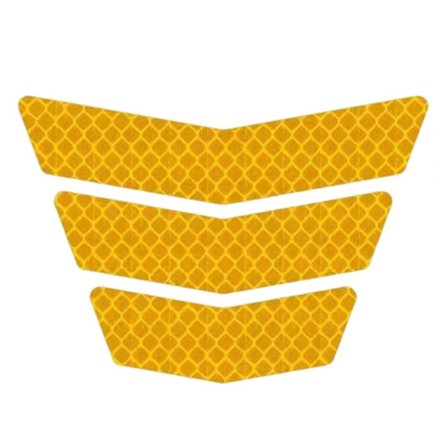 3 STK Reflekterende klistremerke Nattvarselskilt GULT