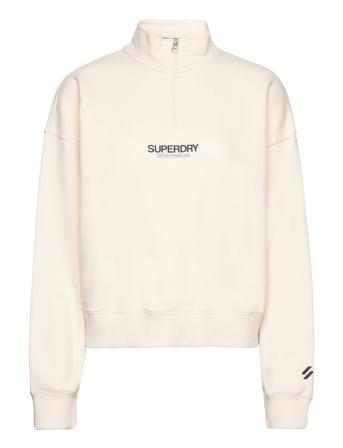 Sportswear Logo Boxy Half Zip Sweat-shirt Genser Beige Superdry*Betinget Tilbud
