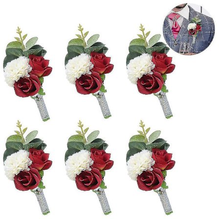 Keinotekoinen ruusun silkki kukka boutonniere corsage häät prom
