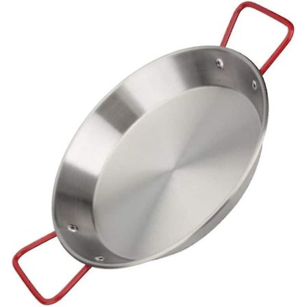 Rød håndtak rustfritt stål sjømat panne pasta stek 22cm