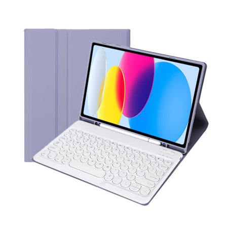 Tastatur Etui Til Samsung Galaxy Tab A8 10.5 X205/X200, Aftagelig Bluetooth Tastatur Lilla