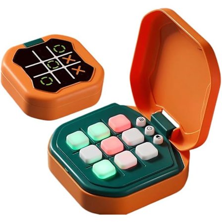 Multi-in-one Handhållen Digitalt Tre i Rad Bult Spel med Tyst Läge Tre i Rad Spel Portabel (Orange)