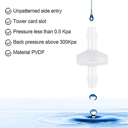 8 stk. 1/4 tommer ventil 6 mm vejsventil inline ventil tilbageløbsventil til gas