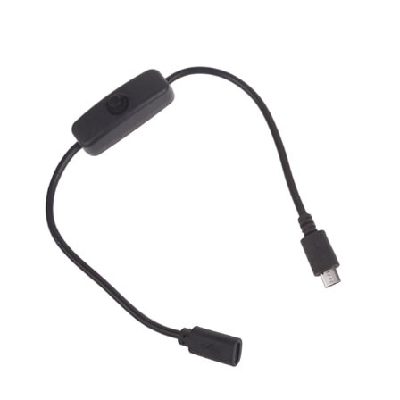 Micro USB-kabel, Micro USB hona till hane förlängningskabel med 501 knappbrytare för Raspberry Pi