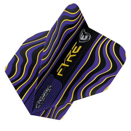 Winmau Alpha Standard Flights 100 Micron Dart Flights 3 Sets Purple/Black/Yellow Prism Wave Design 9 Flights