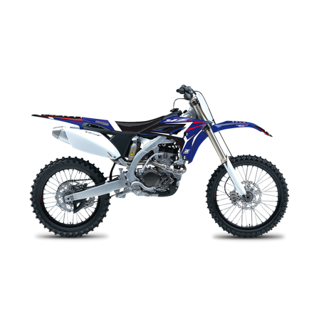 Kit Adesivi Completo Blackbird Dream 4 con Coprisella Blu-Nero-Bianco - Yamaha YZ 250F 2010-2013
