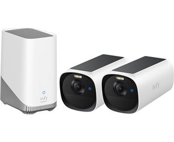 Eufy eufyCam E40 2-Cam Kit (HomeBase S380) - Två övervakningskameror med fri lagring och igenkänning