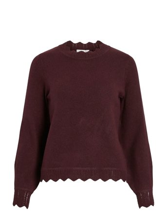 Vinikolina O-Neck L/S Knit Top - Noos Brown Vila
