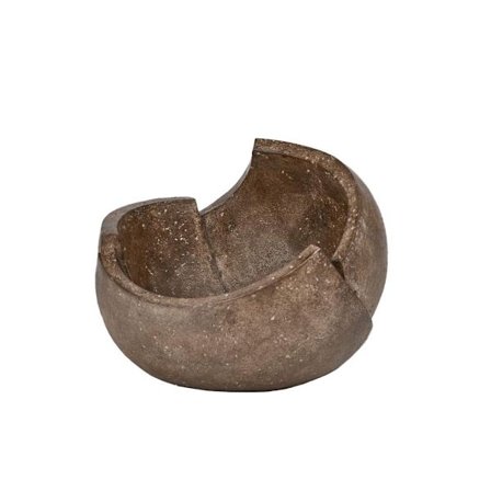 Dekorativ skål i harpiks, brun, 29,7x29,7x24 cm
