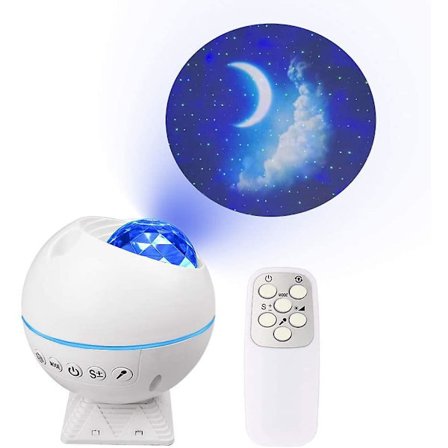 Led Stjerneprojektor Stjerne Måne Tåke Vannbølge Nattlys For Barn, Bursdag