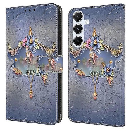 För Samsung Galaxy A36 5G A56 5G Fodral PU Läder Plånbok Telefonfodral med Ställ - Guld Ring Multic