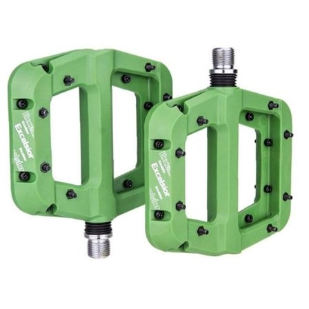 (Grøn) Cykelpedaler Nylon Fiber Leje Letvægts Mountain Road Bike Platform Pedaler Grøn 1 par