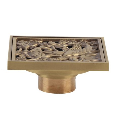 Antik Messing 10 cm Brusebund Afløb Badeværelse Affalds Afløbsrist Dæksel Gitter (#4)