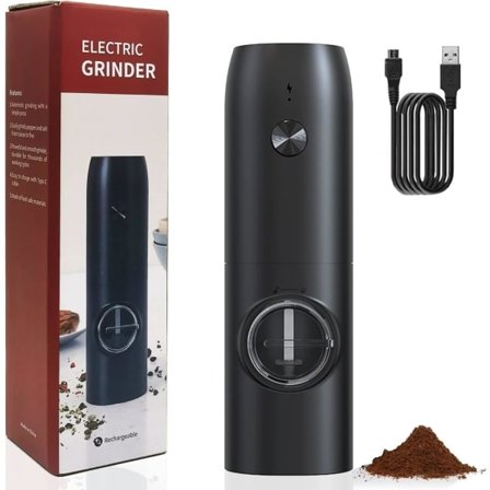 IC USB Laddningsbar Elektrisk Pepparkvarn Justerbar Grovhet Elektrisk Salt- och Pepparkvarnar Automatisk Kryddkvarn med LED-Ljus