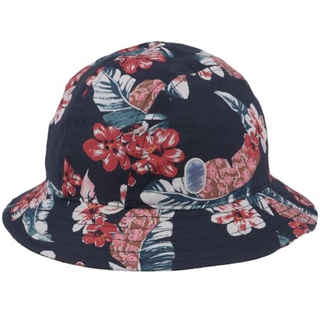 Stetson - Blå bucket Hat - Linen Flowers Navy Bucket @ Hatstore