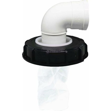 IBC-lock filter, IBC-tanklock Nylon tvättbart med lock, IBC-tanktillbehör med nätfilter för 165 mm regnvattentank (165 mm 90 °)