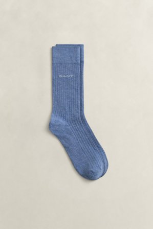 GANT Herren Gerippte Socken (43-45) Blau