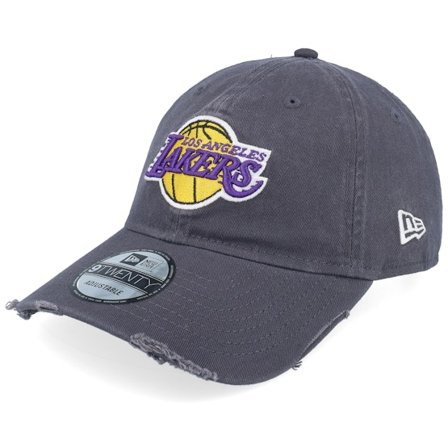 New Era - NBA Svart unconstructed Keps - Los Angeles Lakers Wash Distress 9TWENTY Navy Dad Cap @ Hatstore