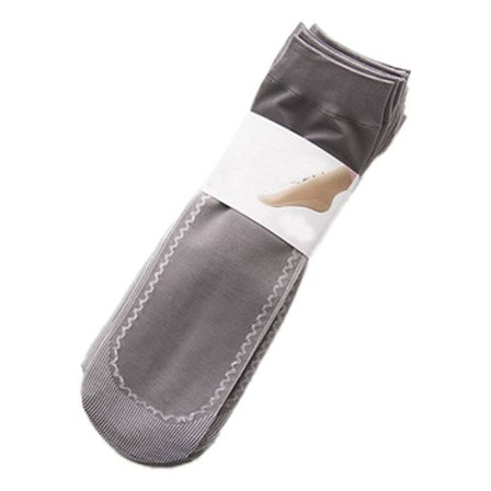 Kvinnors Lösa Diabetiska Bambu Bred Tunna Ankelstrumpor Grå KLB