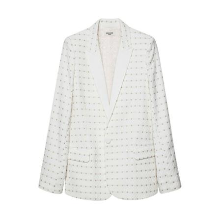 Zadig & Voltaire, Deluxe Victor Flower Jacket Biały, Kobieta, Rozmiar: M