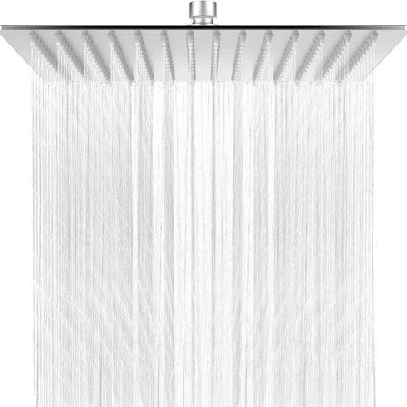 Duschslang med kalkavvisande munstycke, vattenbesparande regndusch med rostfritt stålmunstycke, 12 tum / 30 cm