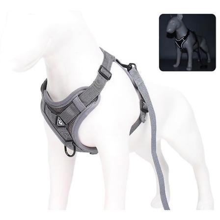 Grå, S-true Love Hundsele Utan Framficka Spänne Väst Justerbar Hundbilsele Med Handtag Fyra Justeringspunkter Reflekterande Material