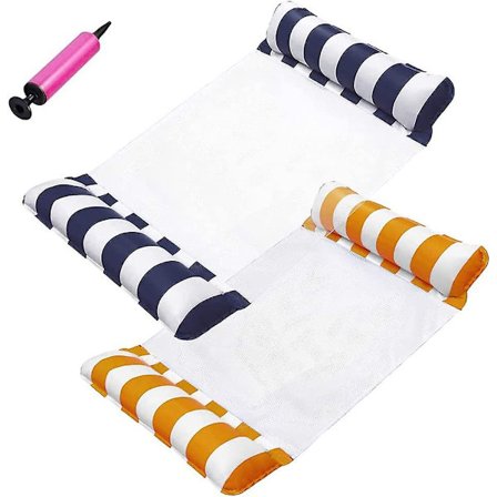 4-i-1 Hammock Uppblåsbar Pool Float, Multifunktionell Pool Hammock Lounge Stol, Saddledrifterhammock Pool Stol, Portabel Vatten Hammock(FQ)